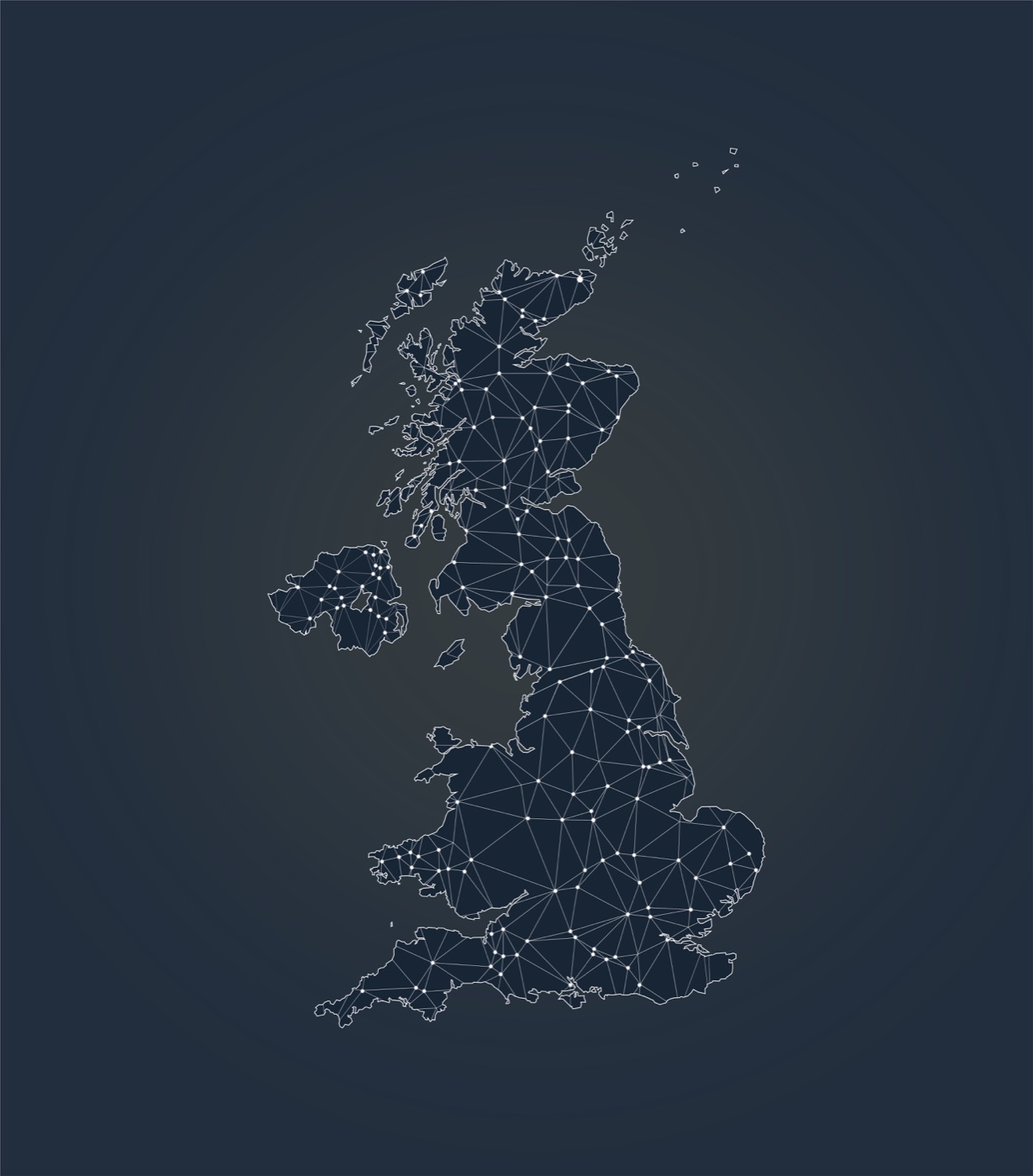 Map of the United Kingdom illustrating Pristine Wash's nationwide site search